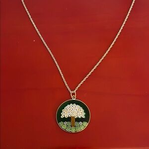 Elegant Gold Tree Pendant Necklace